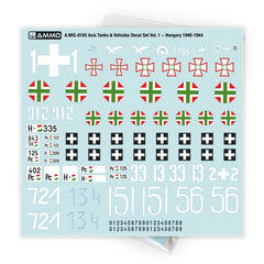 PREORDER Ammo by MIG - Axis Tanks & Vehicles Decal Set Vol. 1