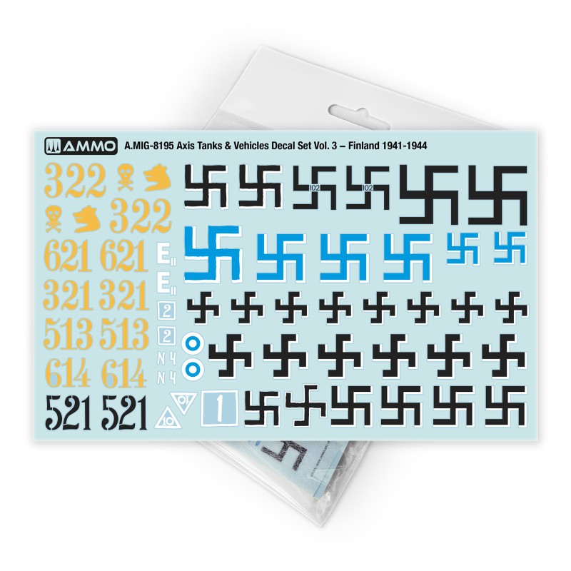 PREORDER Ammo by MIG - Axis Tanks & Vehicles Decal Set Vol. 3
