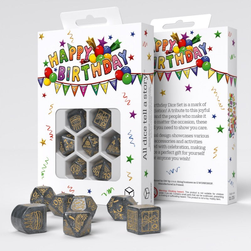 Q Workshop - Happy Birthday - Confetti Dice Set 7