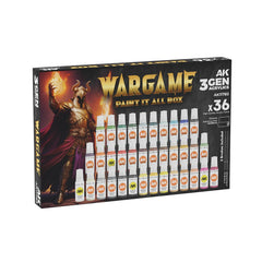 PREORDER AK Interactive - 3 Gen Acrylics - Wargame Paint It All Box 36 Colors
