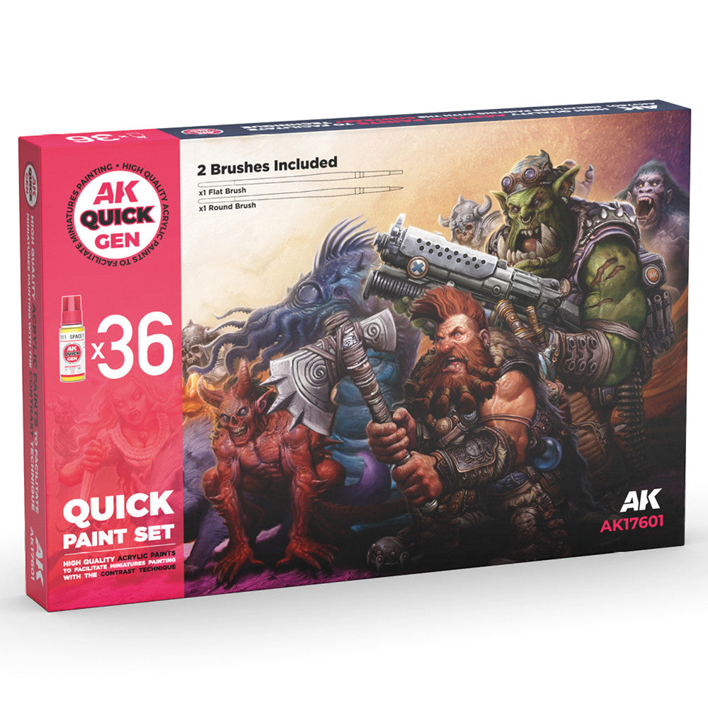 PREORDER AK Interactive - Quick Gen - Quick Paint Set 36 Quick Gen Colors