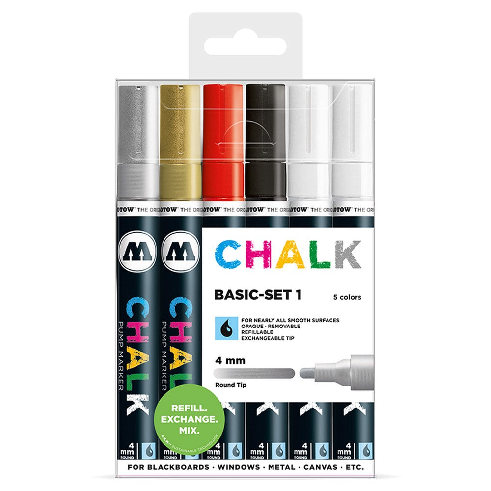 PREORDER Molotow - Markers - Chalk - Wallet Basic 6Pc 4mm Set