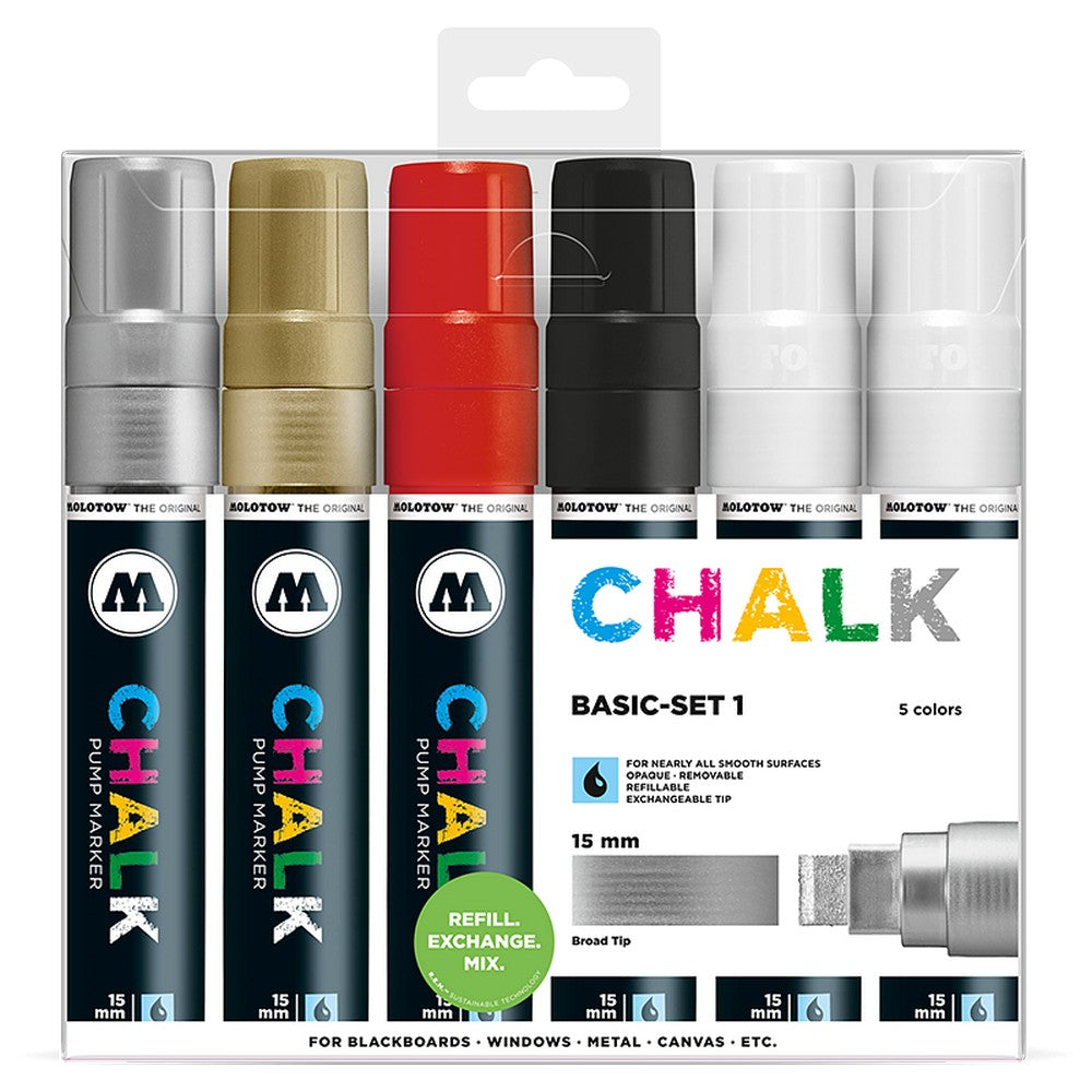 PREORDER Molotow - Markers - Chalk - Wallet Basic 6Pc 15mm Set