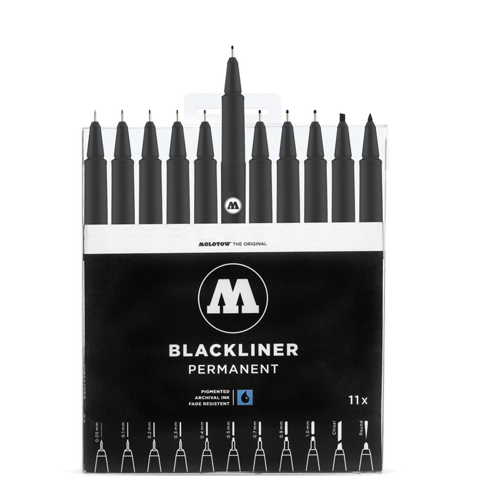 PREORDER Molotow - Markers - Blackliner - Wallet 11Pc Complete Set