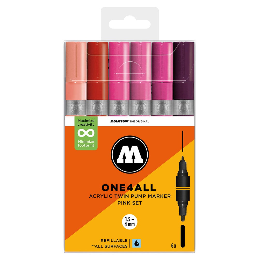 PREORDER Molotow - Markers - One4All - Twin - Pink Set