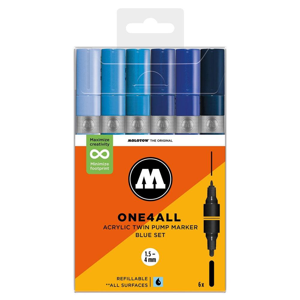 PREORDER Molotow - Markers - One4All - Twin - Blue Set