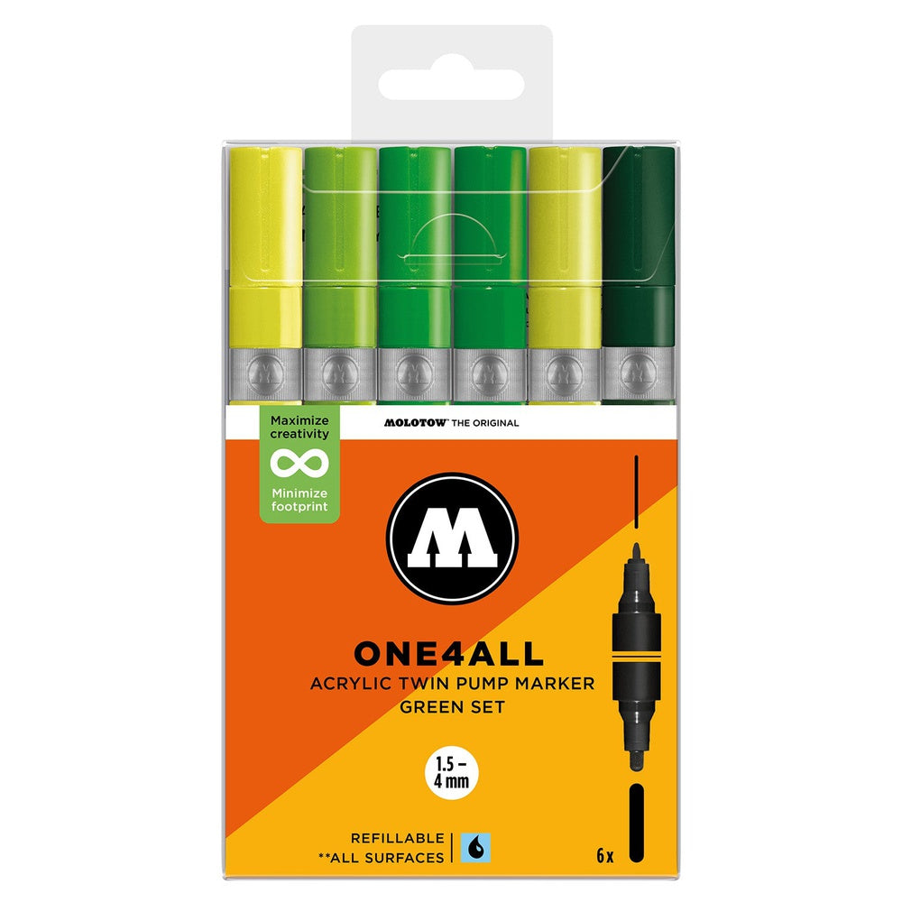 PREORDER Molotow - Markers - One4All - Twin - Green Set
