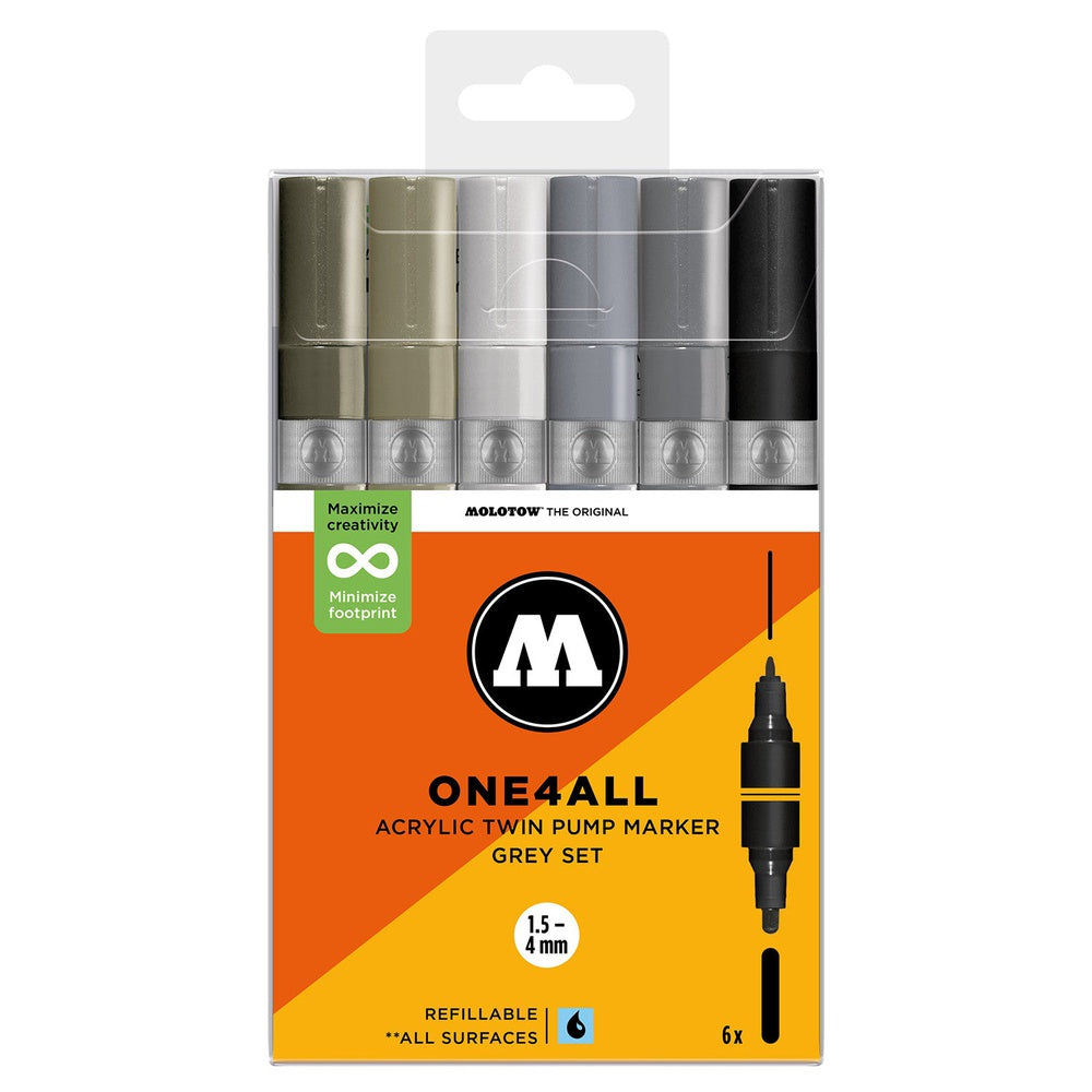 PREORDER Molotow - Markers - One4All - Twin - Grey Set