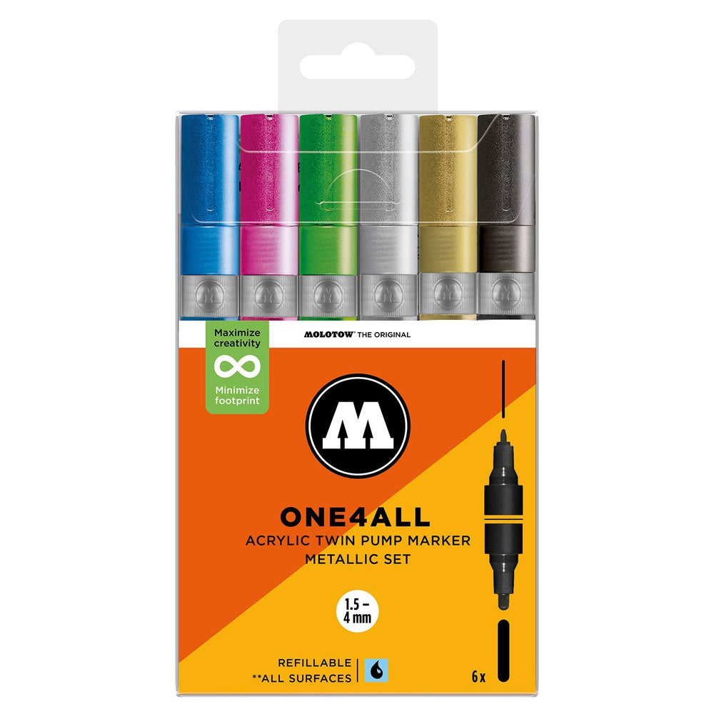 PREORDER Molotow - Markers - One4All - Twin - Metallic Set