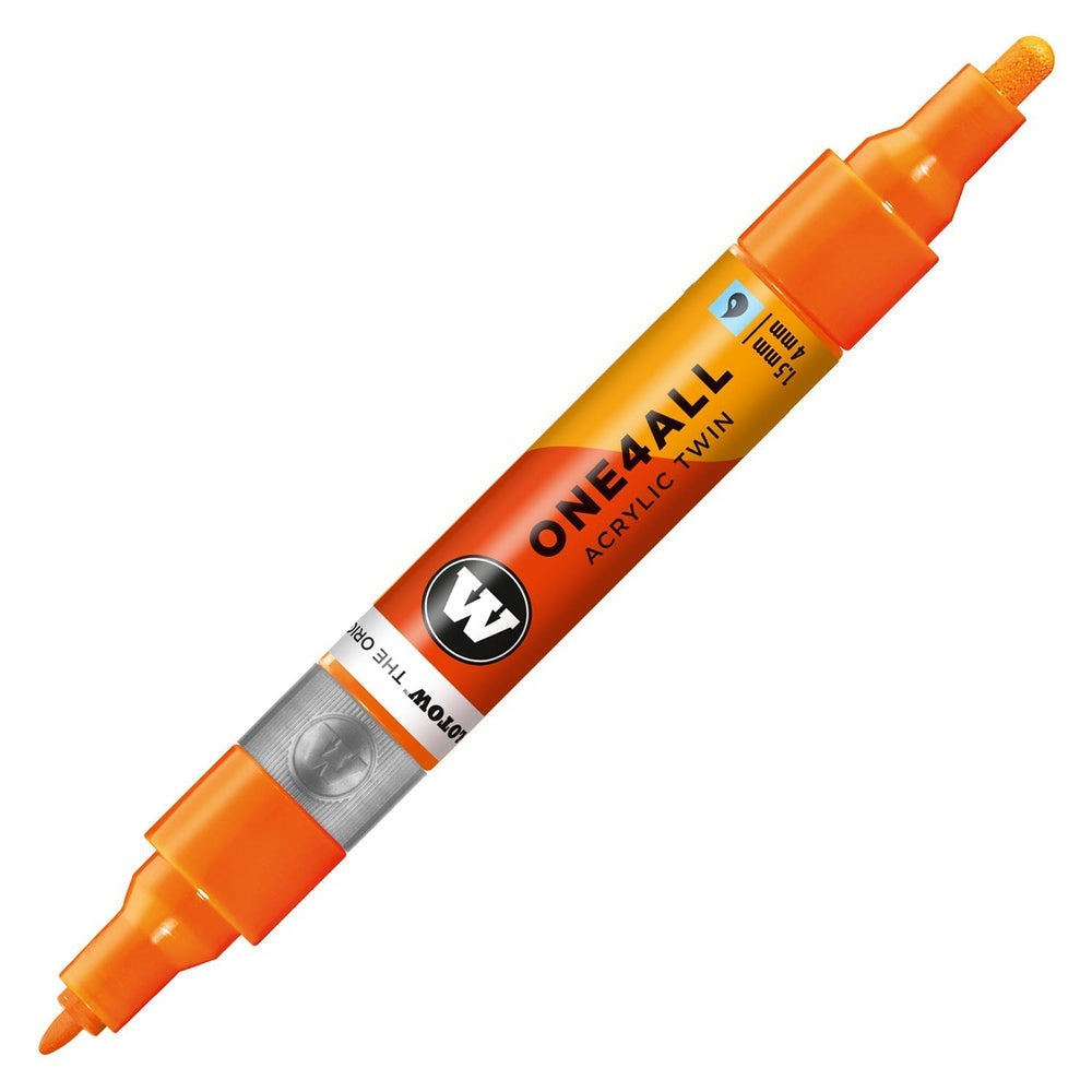 PREORDER Molotow - Markers - One4All - Twin - #218 Neon Orange Fluoresc. 1.5 and 4mm