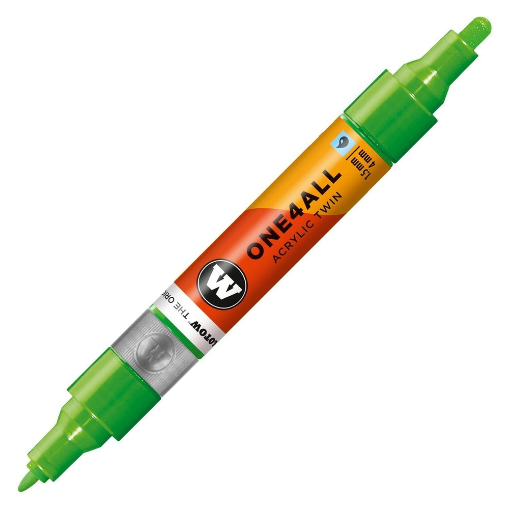 PREORDER Molotow - Markers - One4All - Twin - #219 Neon Green Fluoresc. 1.5 and 4mm