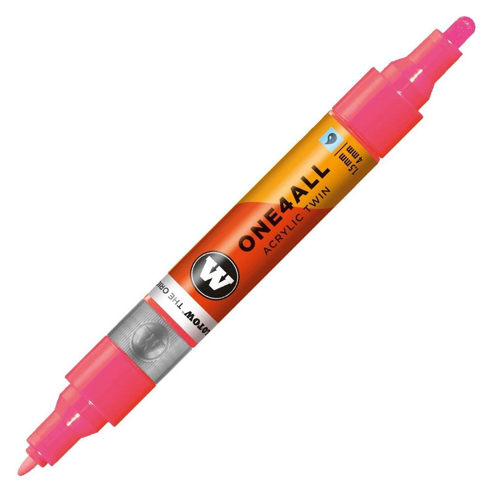 PREORDER Molotow - Markers - One4All - Twin - #262 Neon Red Fluo 1.5 and 4mm