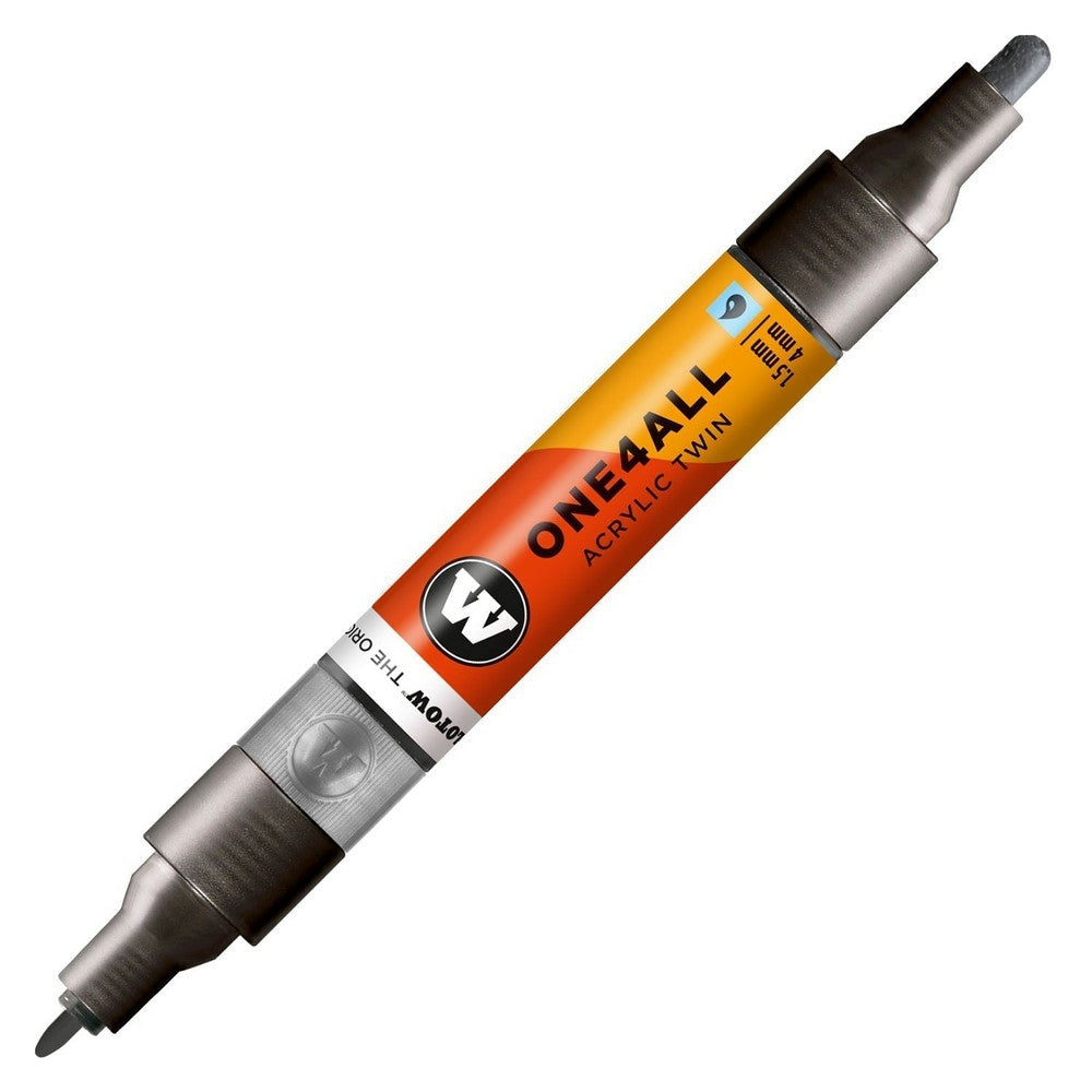 PREORDER Molotow - Markers - One4All - Twin - #223 Metallic Black 1.5 and 4mm