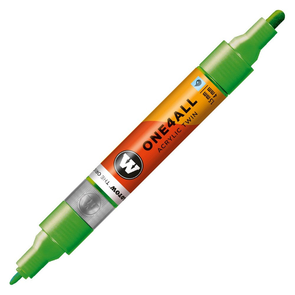 PREORDER Molotow - Markers - One4All - Twin - #226 Metallic Light Green 1.5 and 4mm