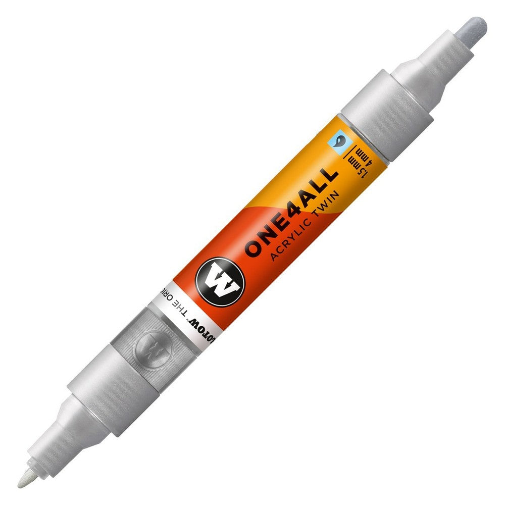 PREORDER Molotow - Markers - One4All - Twin - #227 Metallic Silver 1.5 and 4mm