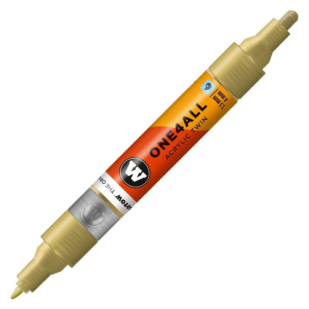 PREORDER Molotow - Markers - One4All - Twin - #228 Metallic Gold 1.5 and 4mm