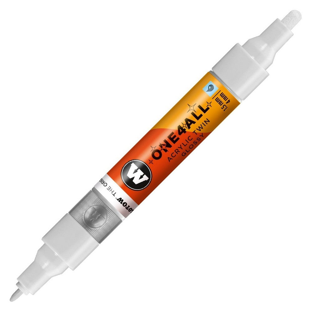 PREORDER Molotow - Markers - One4All - Twin - #251 White Glossy 1.5 and 4mm