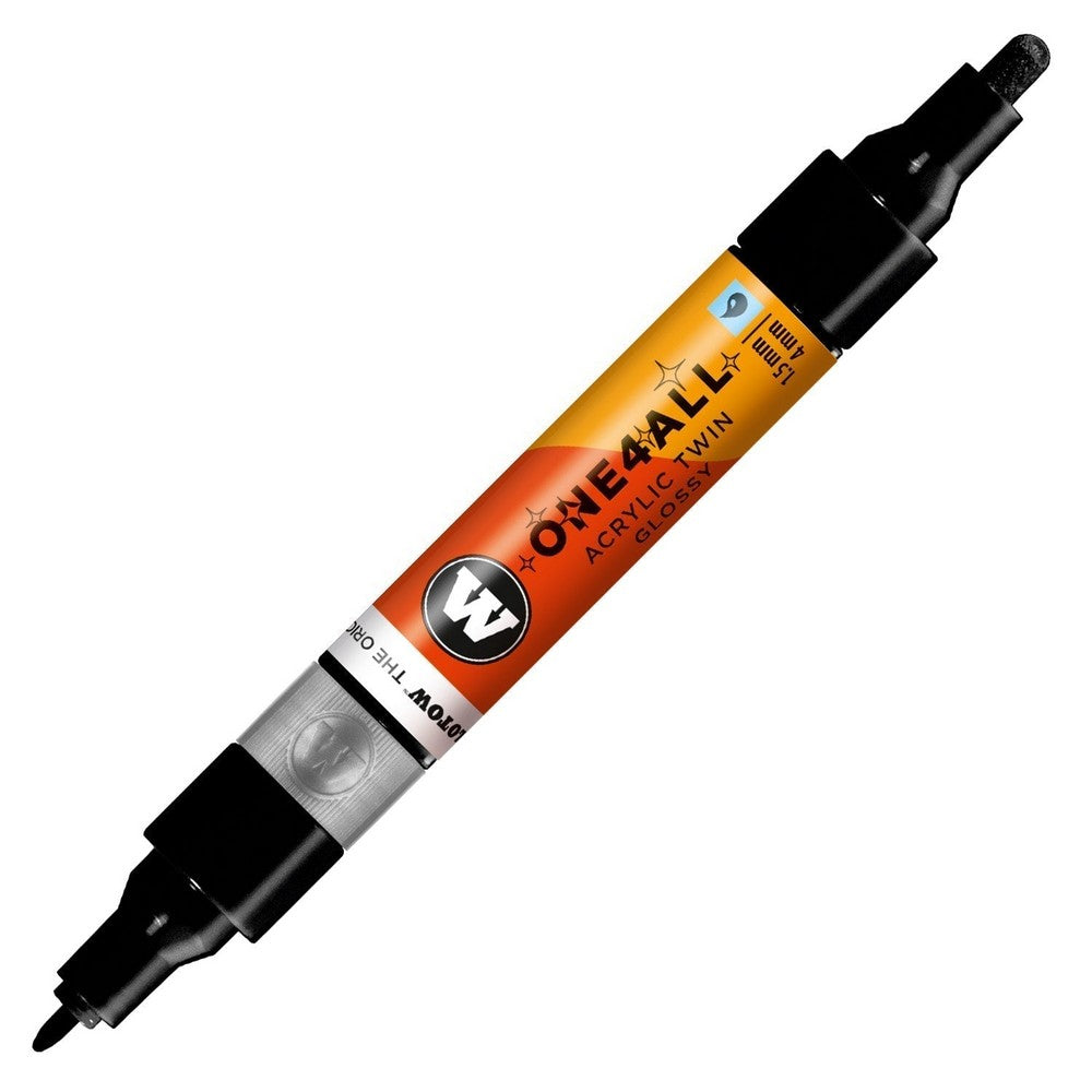 PREORDER Molotow - Markers - One4All - Twin - #252 Black Glossy 1.5 and 4mm