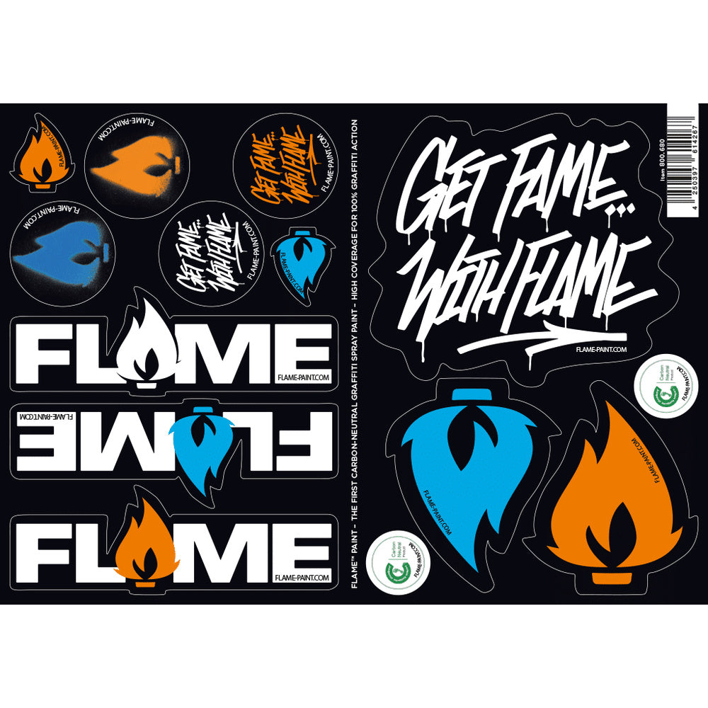 PREORDER Molotow - Merchandise - Clothing - Flame Sticker Sheet Set (50 Pcs.)