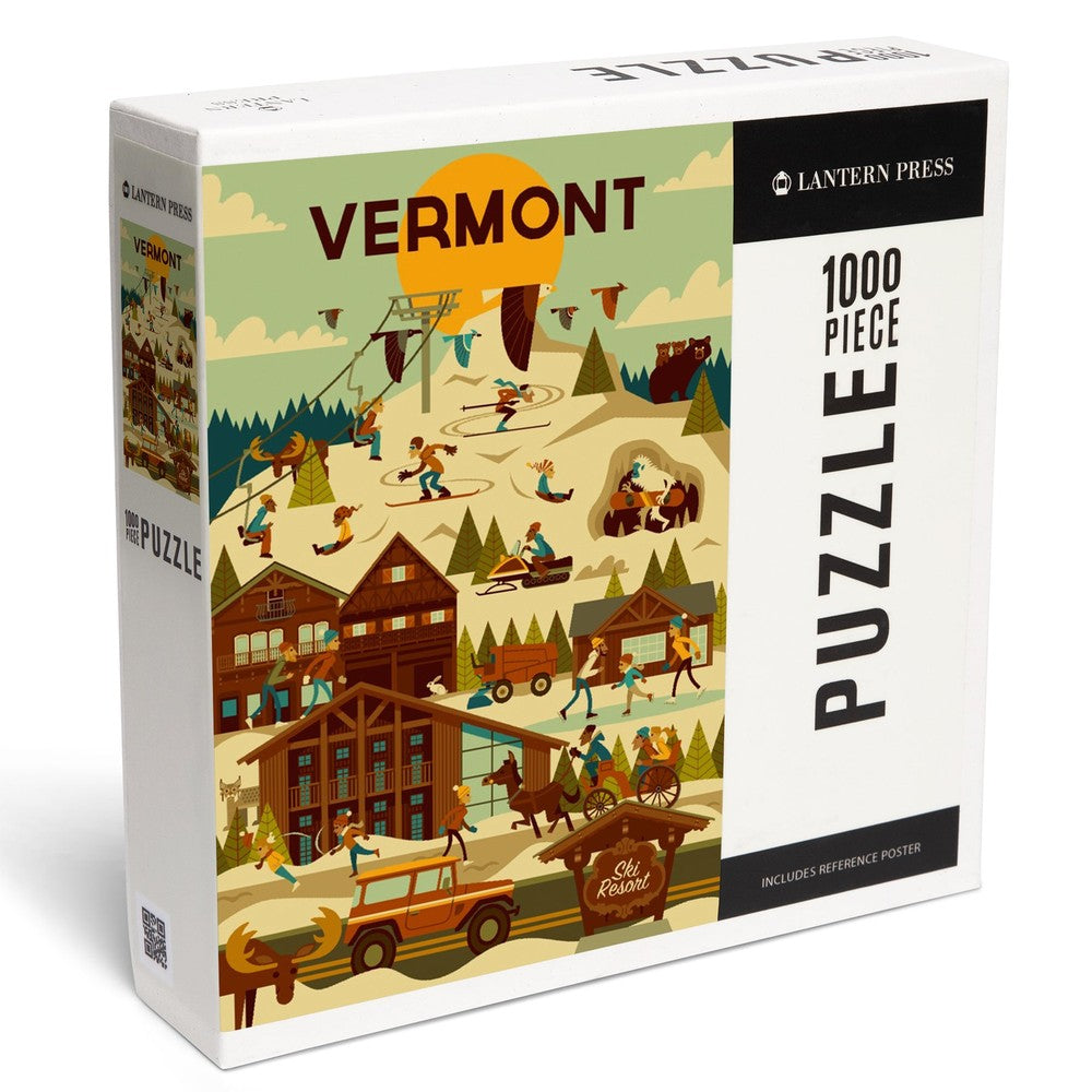PREORDER 1000 Piece Puzzle Ski Resort Geometric