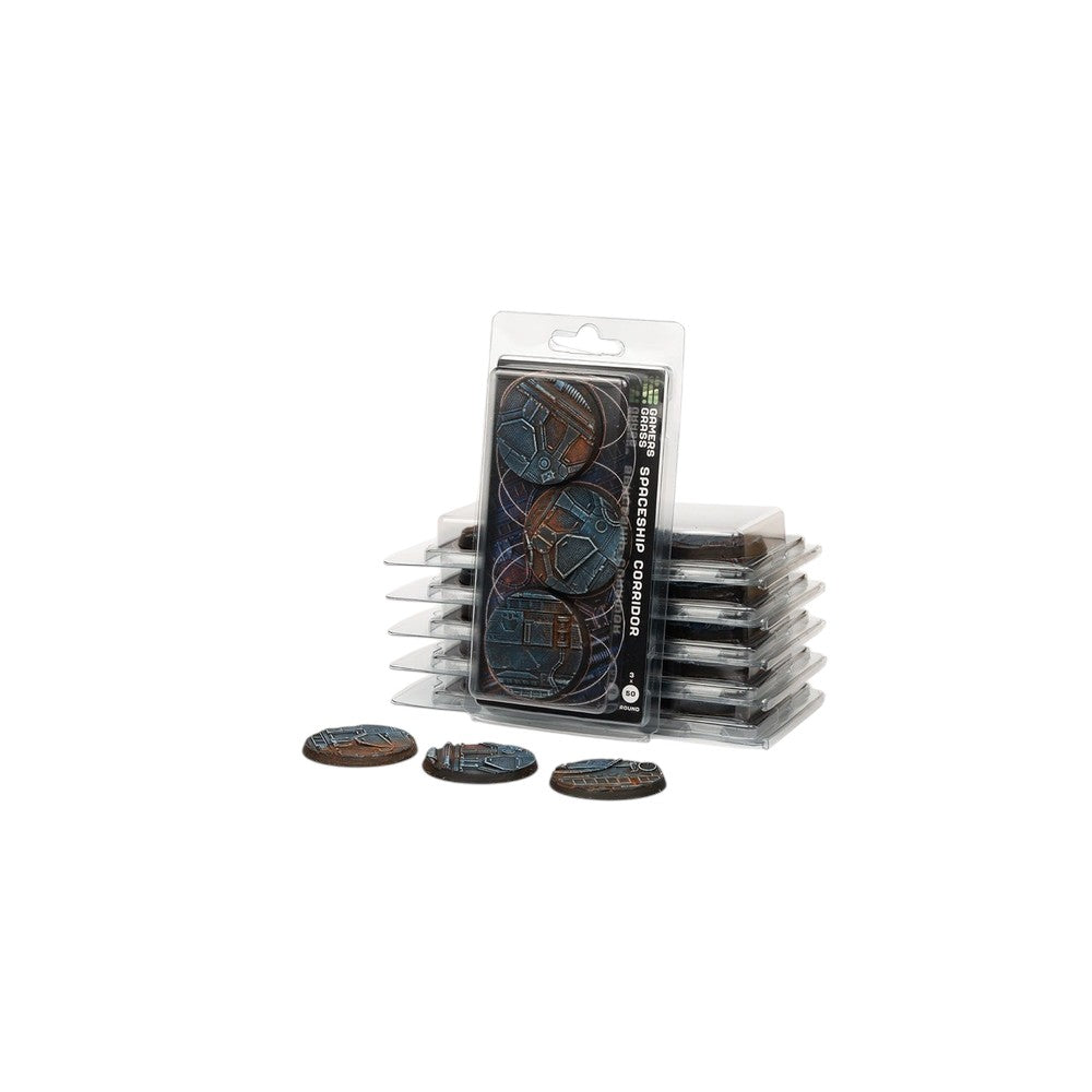 Gamers Grass - Battle Ready Bases - Spaceship Corridor - Round 50mm (x3)