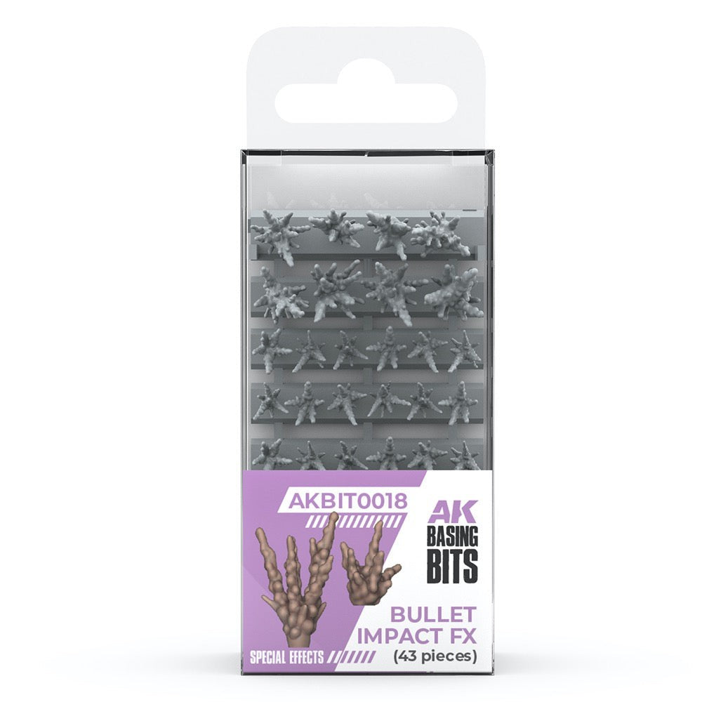 PREORDER AK Interactive - Basing Bits - Bullet Impact Fx - 43 Pieces