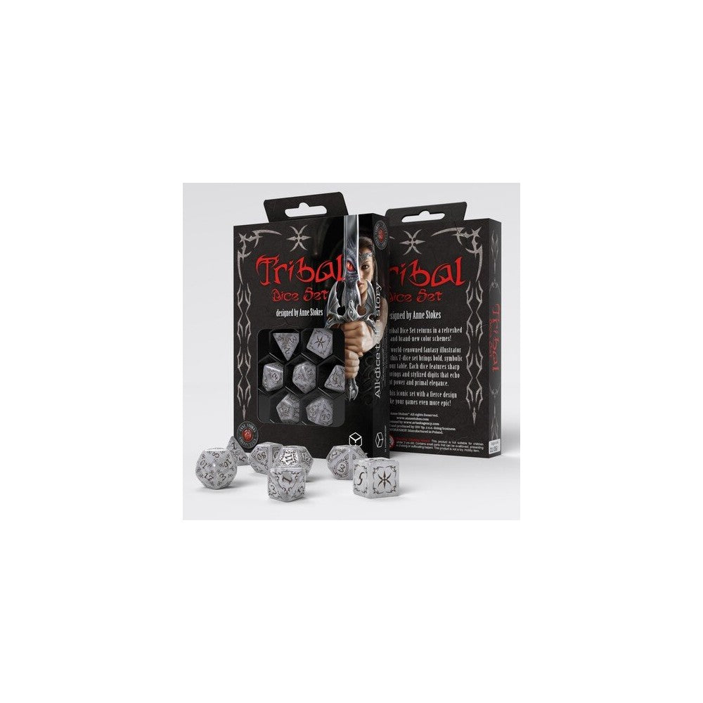 PREORDER Q Workshop - Tribal - Pearl & Brown Dice Set