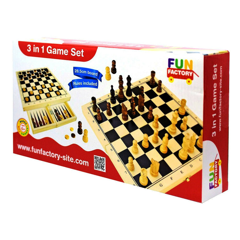 3 In 1 Chess Checkers Backgammon