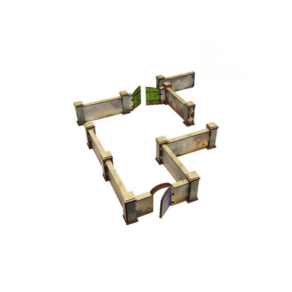 Micro Art Studio - WW2 Normandy Wall w. Gate (high) PREPAINTED [28mm/1:56]