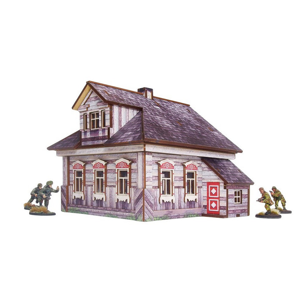 Micro Art Studio - WW2 Ostfront Village Whitewashed Dacha (1) PREPAINTED [28mm/1:56]