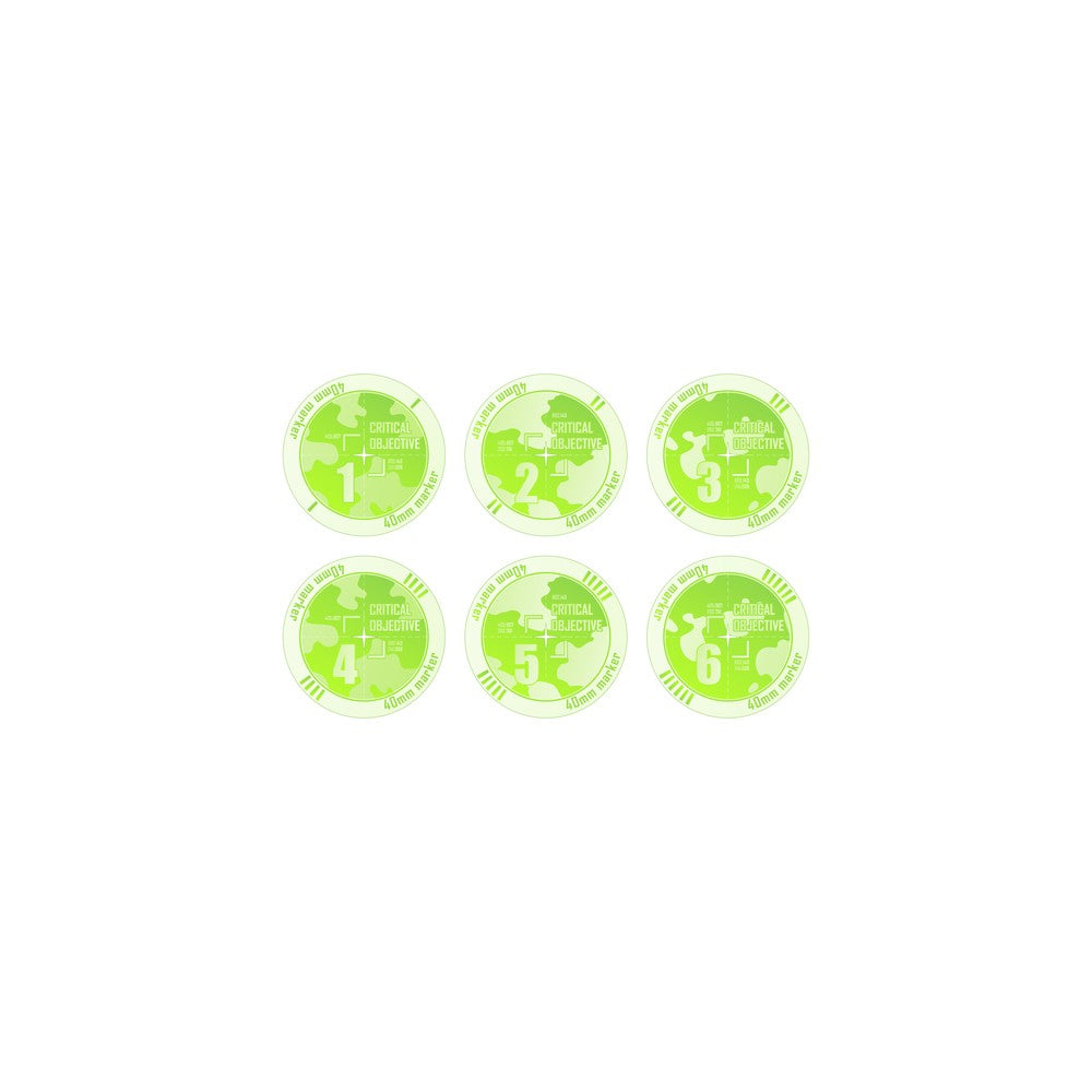 PREORDER Micro Art Studio - Accessories - Objective Critical Markers 40mm 1-6 Fluo Green