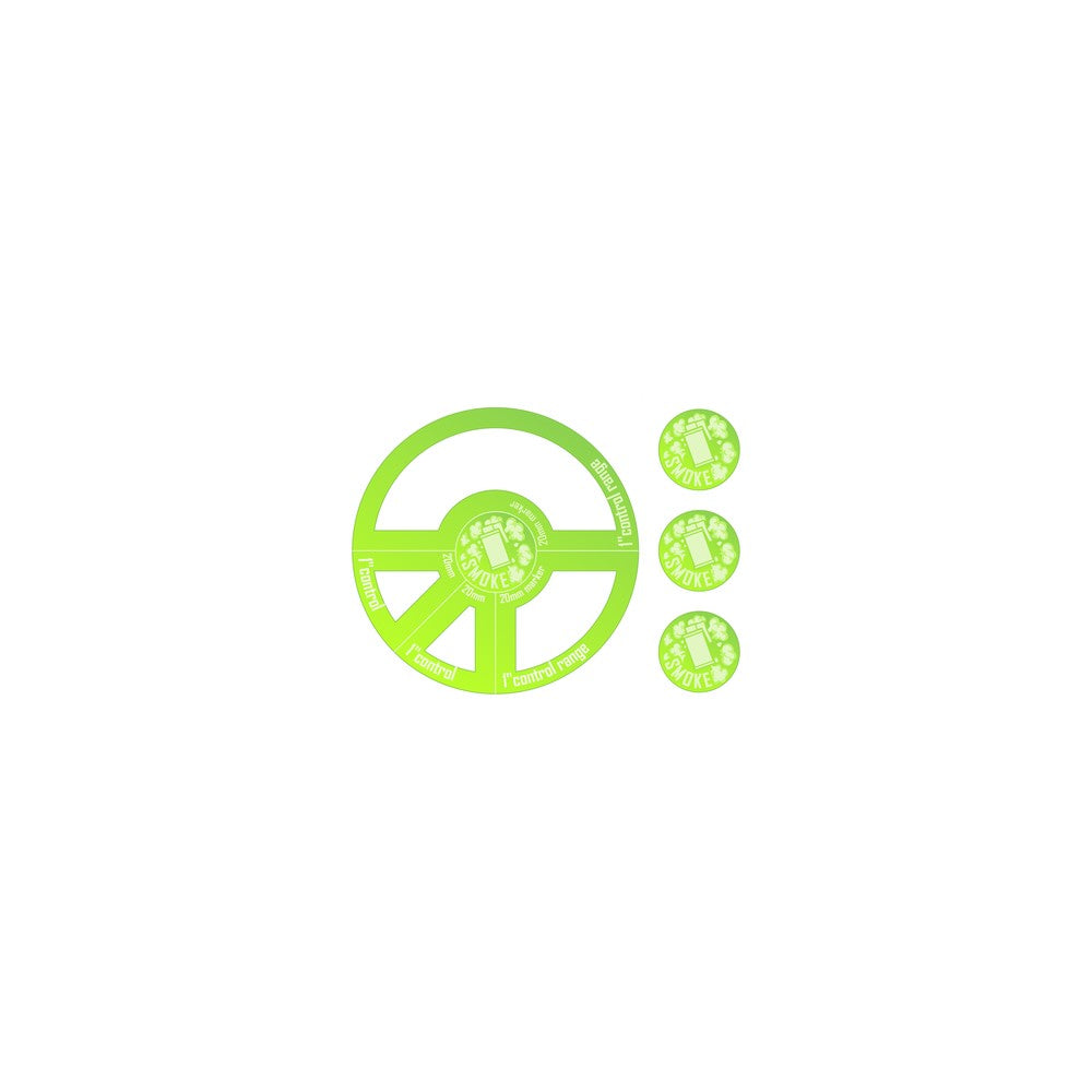 PREORDER Micro Art Studio - Accessories - Smoke Markers 20mm & 1 Control Zone KT Fluo Green