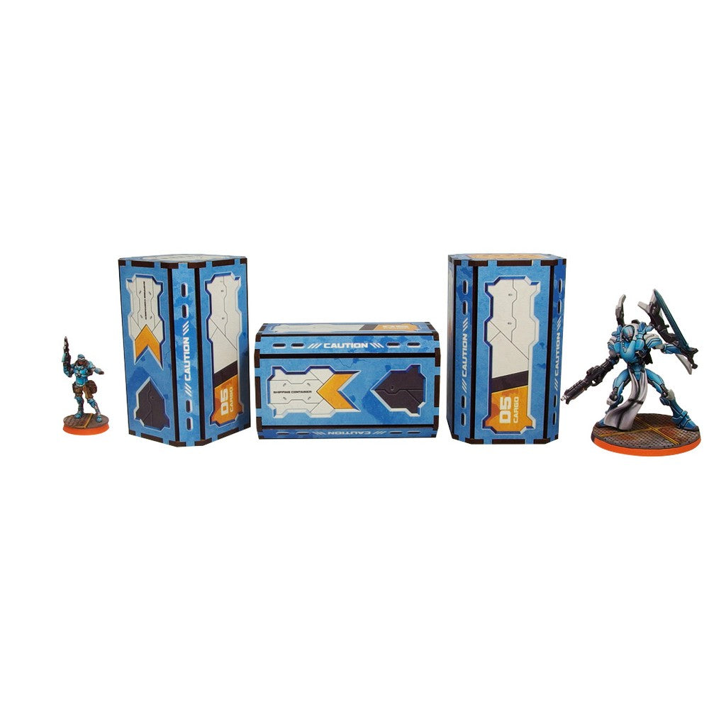 PREORDER Micro Art Studio - Infinity Scenery - District 5 Containers (3) PREPAINTED (blue)