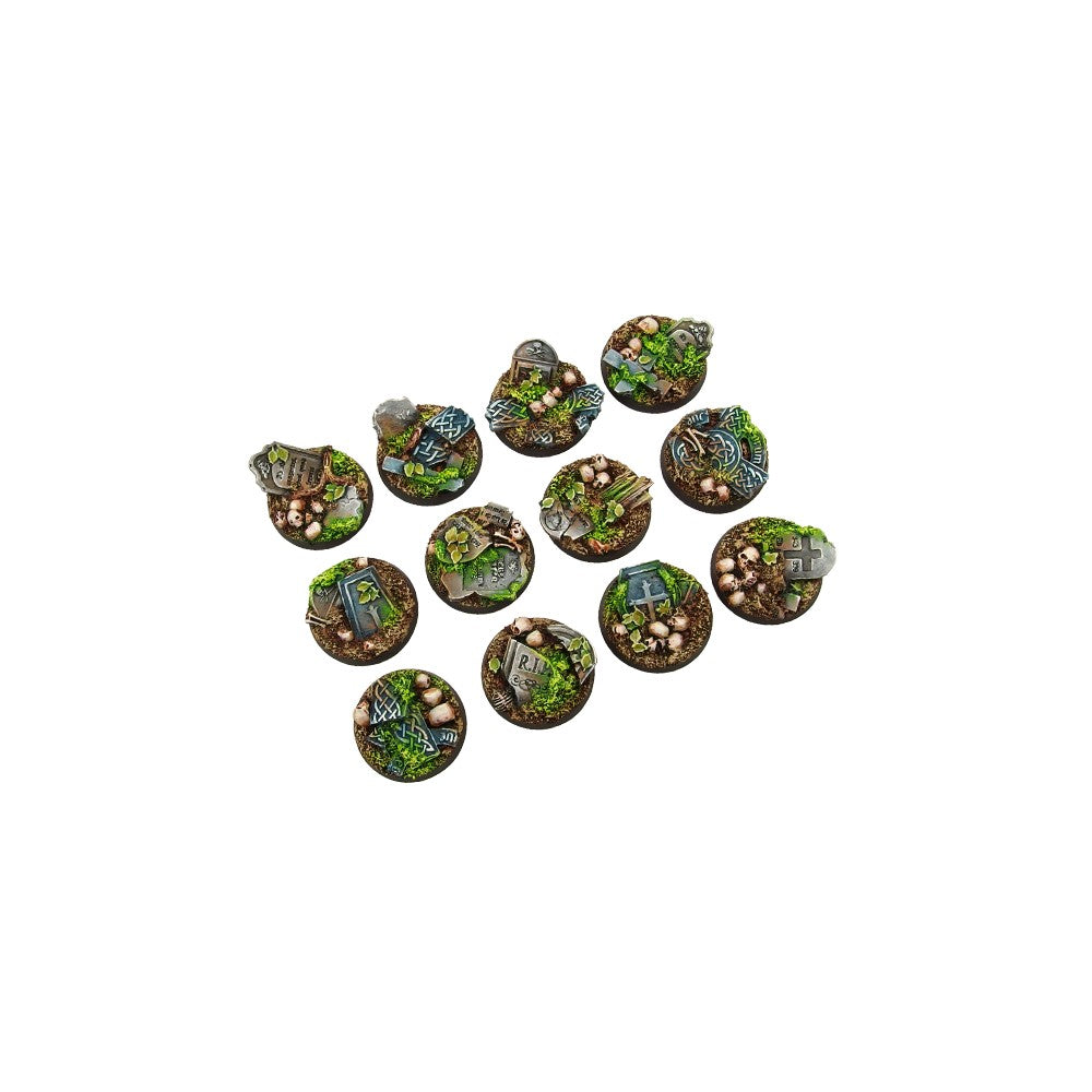 PREORDER Micro Art Studio - Resin Round/Oval Bases - Graveyard Bases - Round 25mm (5)