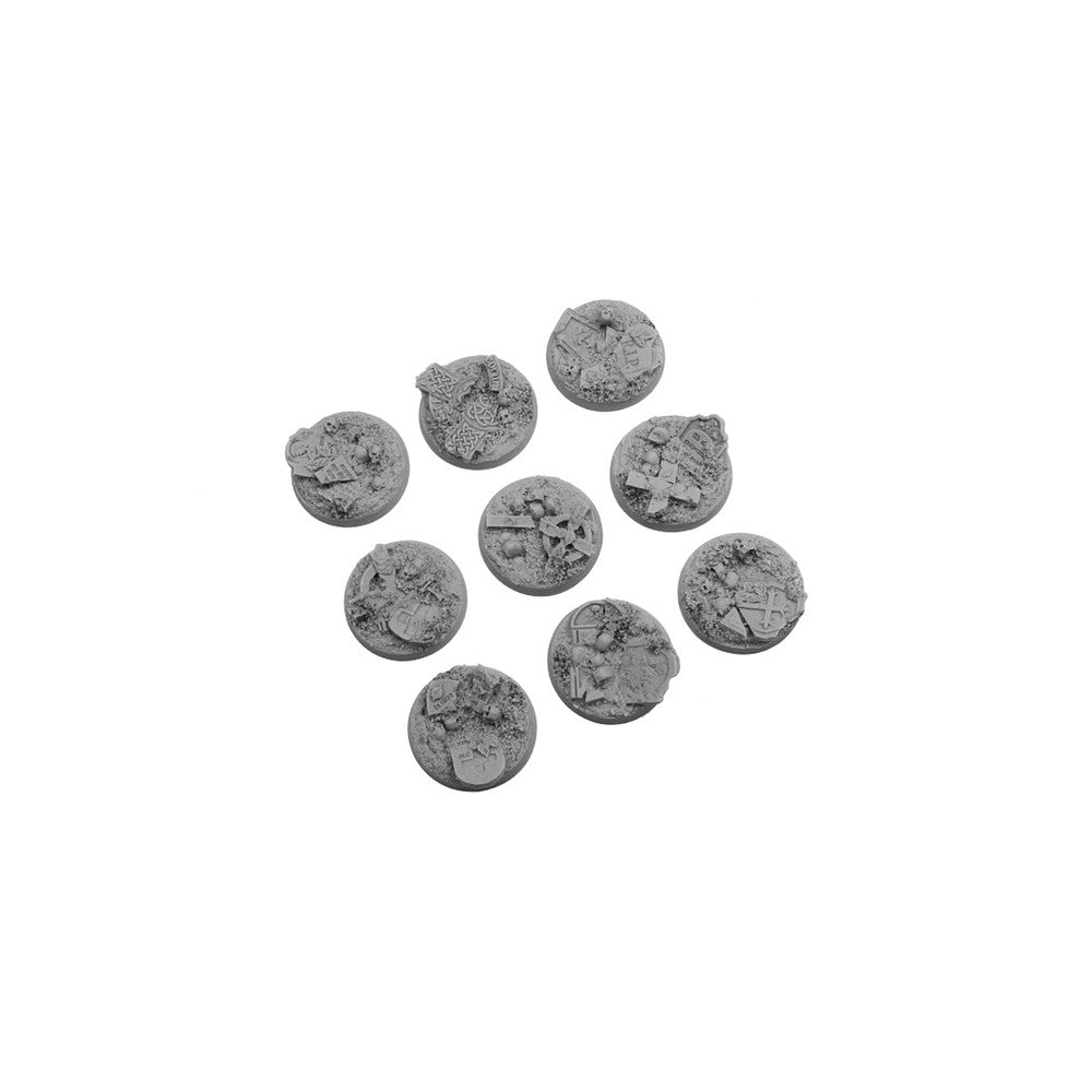 PREORDER Micro Art Studio - Resin Round/Oval Bases - Graveyard Bases - Round 28mm (5)