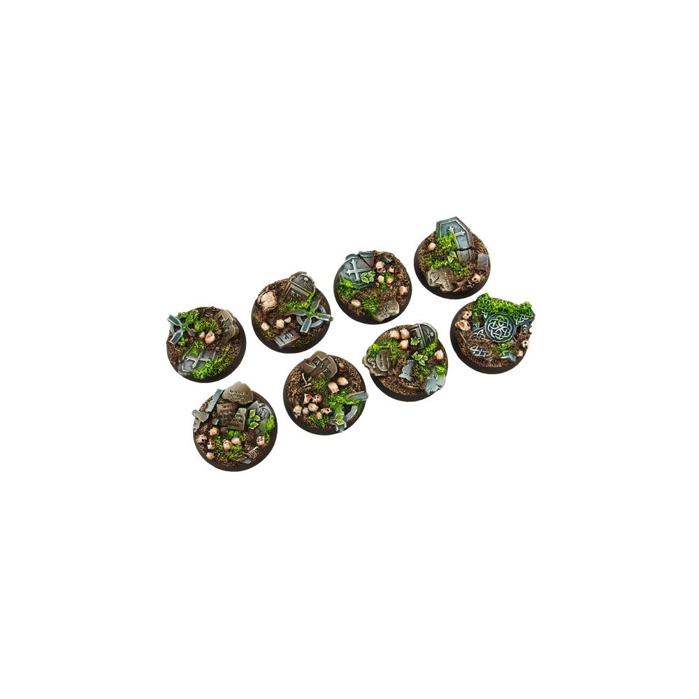 PREORDER Micro Art Studio - Resin Round/Oval Bases - Graveyard Bases - Round 32mm (4)