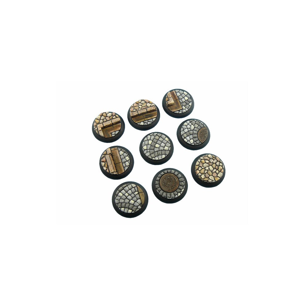 PREORDER Micro Art Studio - Resin Wide Lip Round Bases - Cobblestone Bases - WRound 30mm (5)