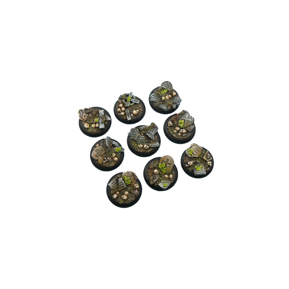 PREORDER Micro Art Studio - Resin Wide Lip Round Bases - Graveyard Bases - WRound 30mm (5)
