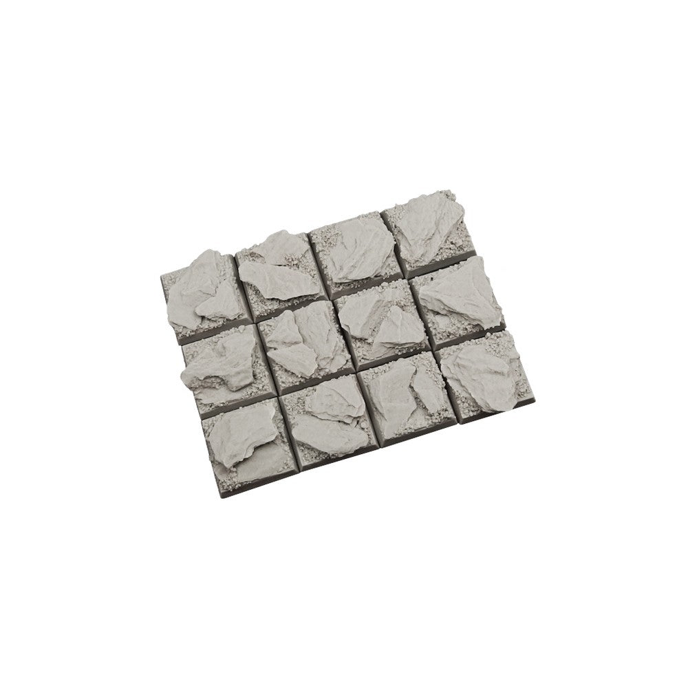 PREORDER Micro Art Studio - Resin Square/Rectangular Bases - Shale Bases 20x20mm (10)