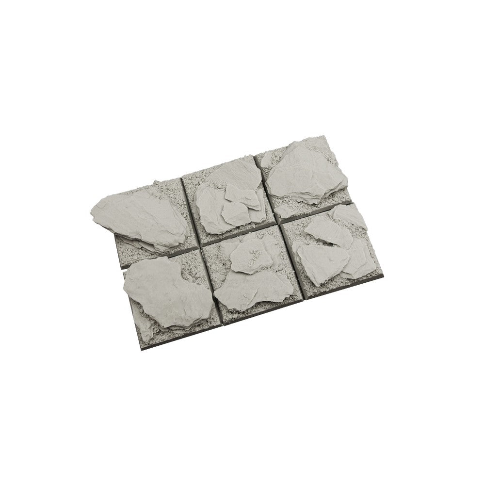 PREORDER Micro Art Studio - Resin Square/Rectangular Bases - Shale Bases 40x40mm (4)