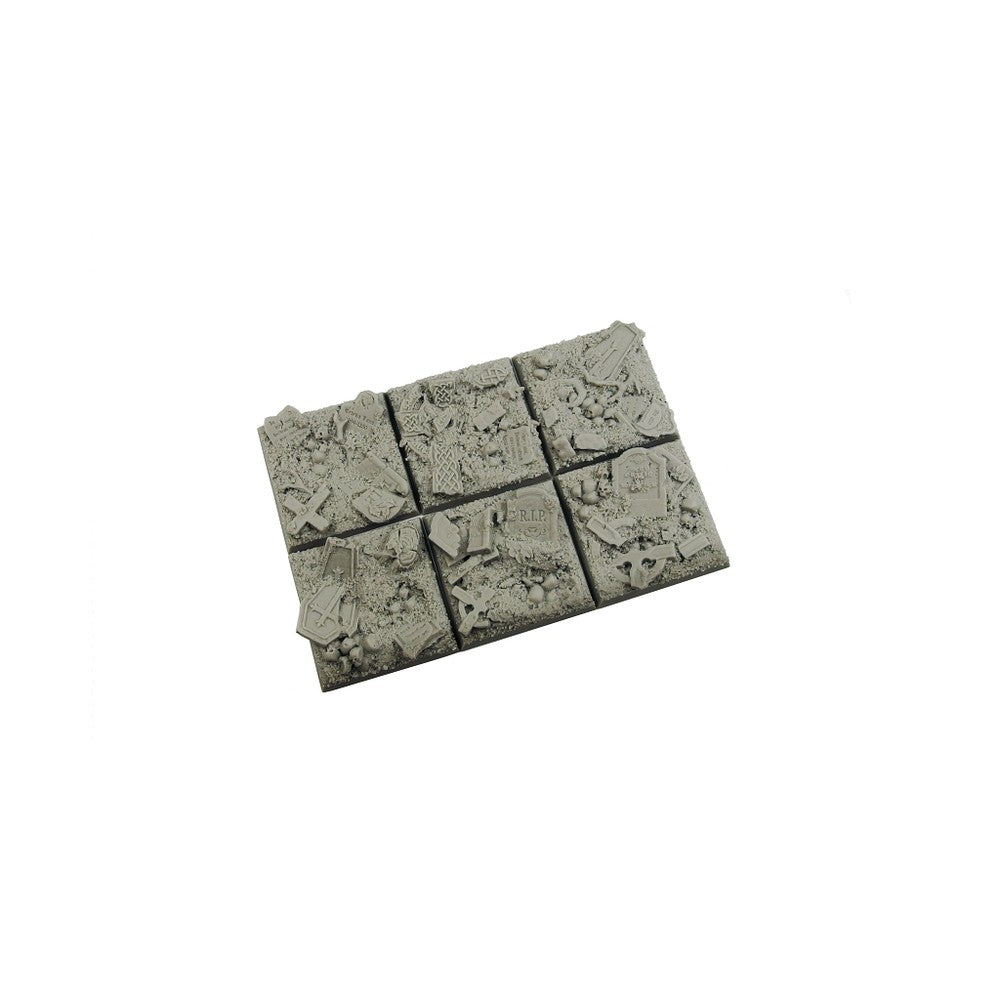 PREORDER Micro Art Studio - Resin Square/Rectangular Bases - Graveyard Bases 40x40mm (4)