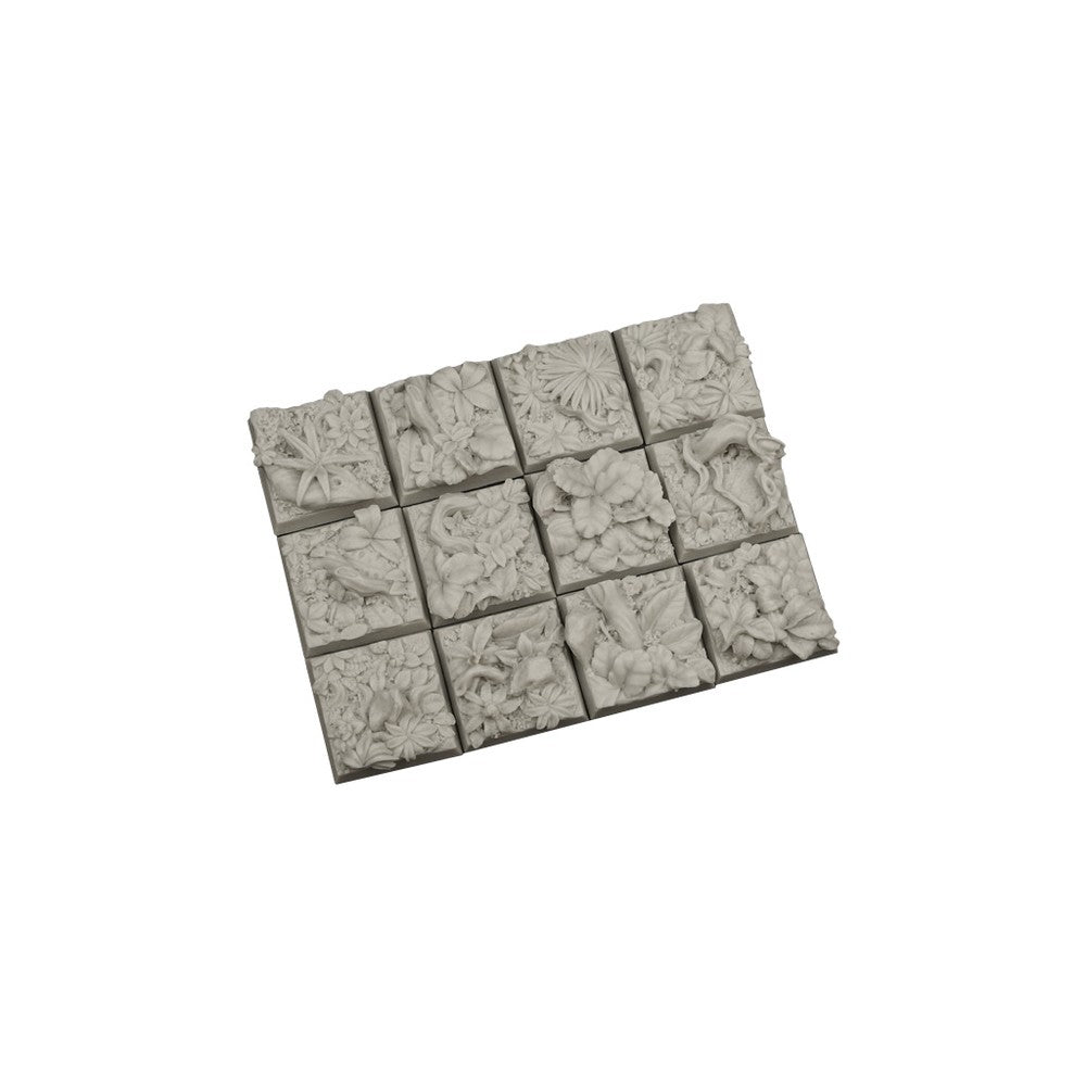PREORDER Micro Art Studio - Resin Square/Rectangular Bases - Jungle Bases 20x20mm (10)