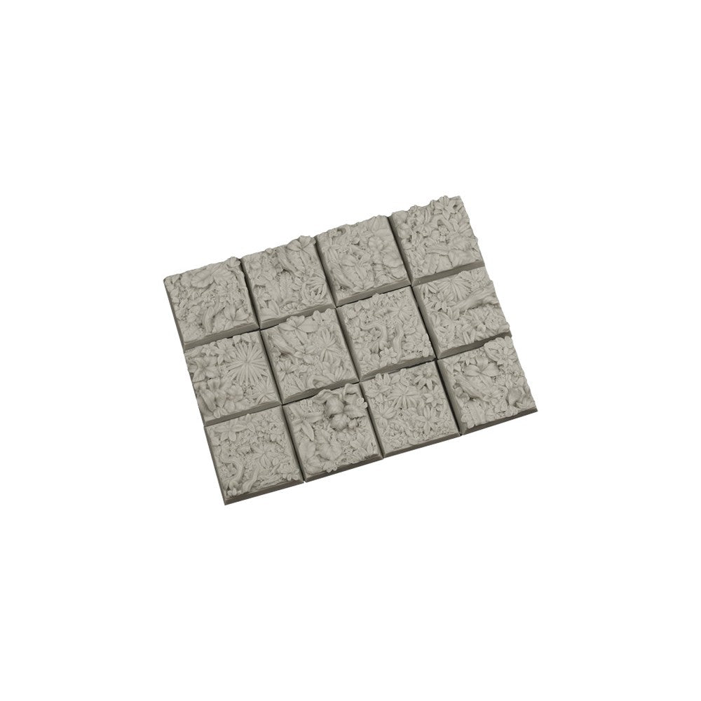 PREORDER Micro Art Studio - Resin Square/Rectangular Bases - Jungle Bases 25x25mm (10)