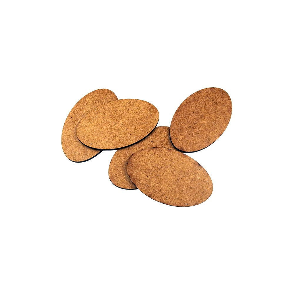 PREORDER Micro Art Studio - HDF/MDF Lasercut Bases - HDF 3mm Bases Oval 75x42mm (6)