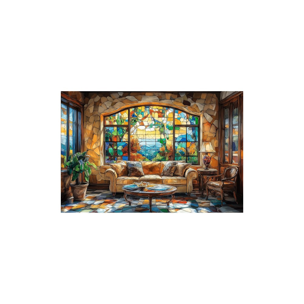 Trippy Puzzles - 300 Pce Stained Glass Wood Jigsaw Rustic Refuge