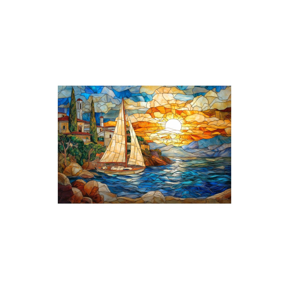 Trippy Puzzles - 300 Pce Stained Glass Wood Jigsaw Serene Sails