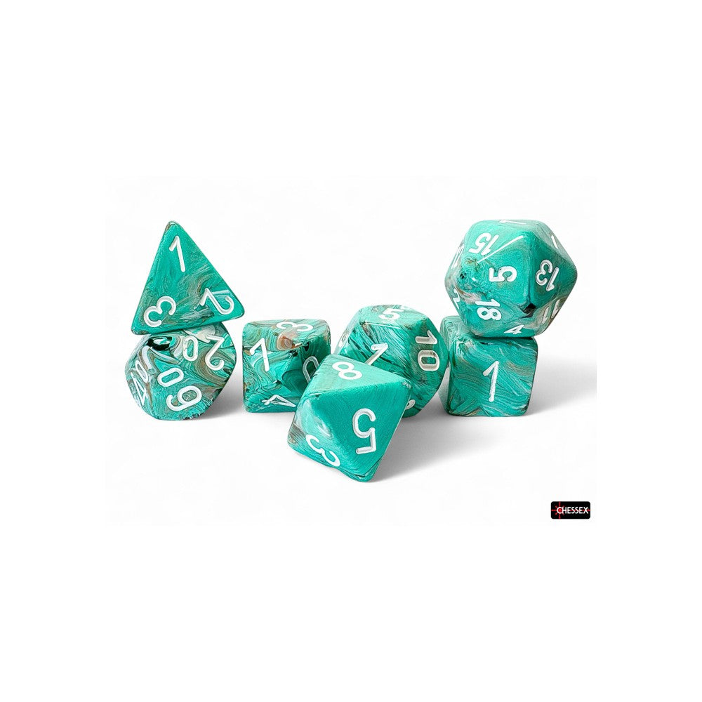 PREORDER CHX 22403 Marble Mega-hedral Oxi-Copper/white 7-Die Set