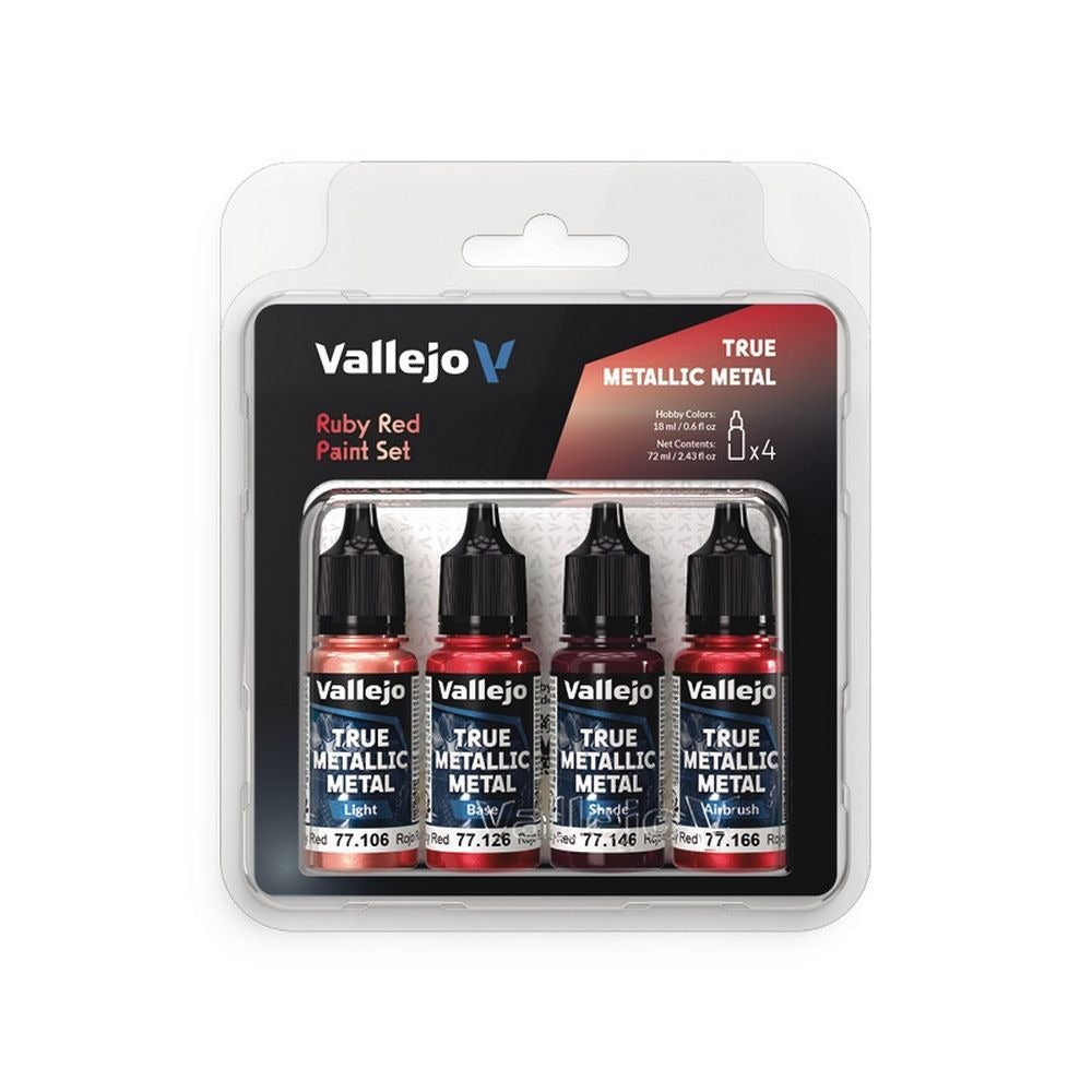 PREORDER Vallejo - True Metallic Metal - Set - Ruby Red