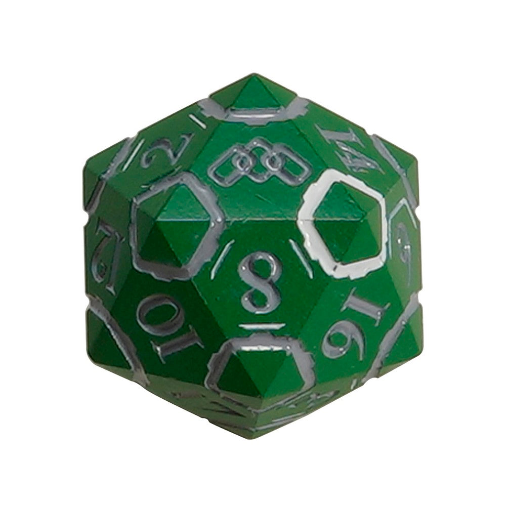 LPG Dice Warrior RPG Set Green/Silver