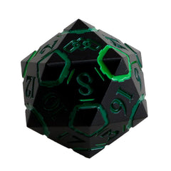 LPG Dice Dual D20 Advantage Set Rogue Green/Silver Warrior Black/Green